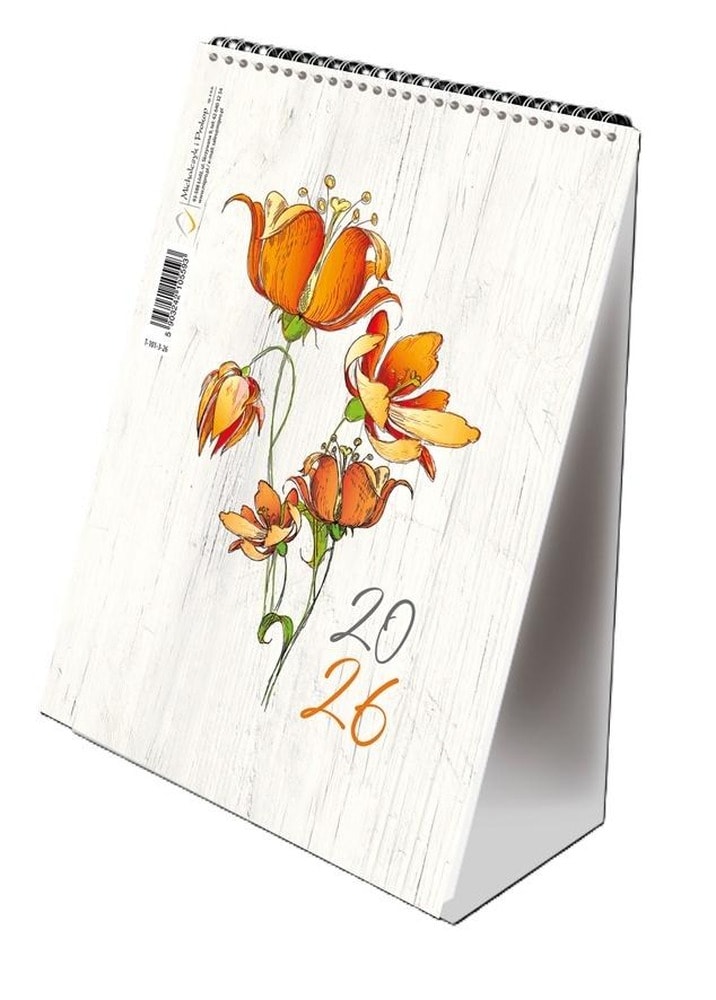 Calendar 2026 A5 vertical with spiral flowers - plan your year!
