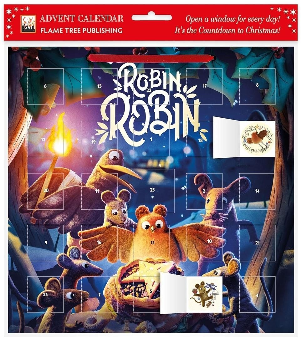 Robin Robin Advent Calendar with stickers - Christmas magic every day!