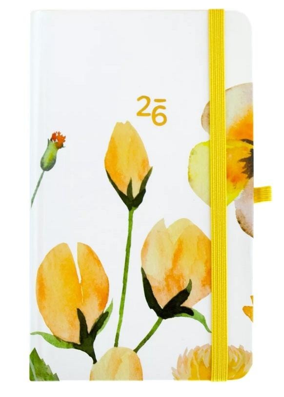 Albi Pocket calendar 2026 weekly yellow flowers A6