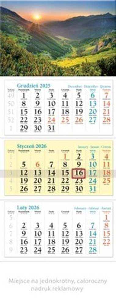 Calendar 2026 wall calendar three-part Tuscany - ideal for planning