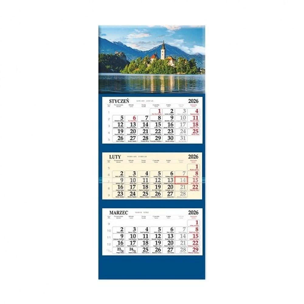 Calendar 2026 trifold Castle - ideal for planning