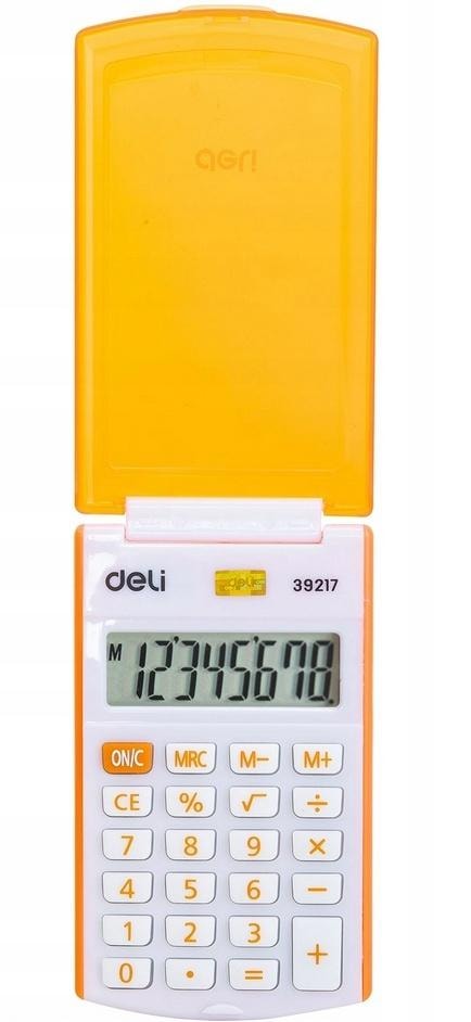 DELI Pocket calculator foldable orange - ideal for school and office