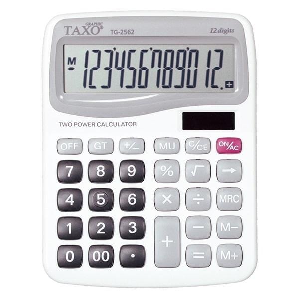 Taxo 12-digit office calculator TG-2562 white - ideal for the office
