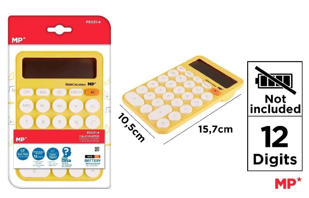 MP Main Paper Yellow office calculator - perfect for office and home
