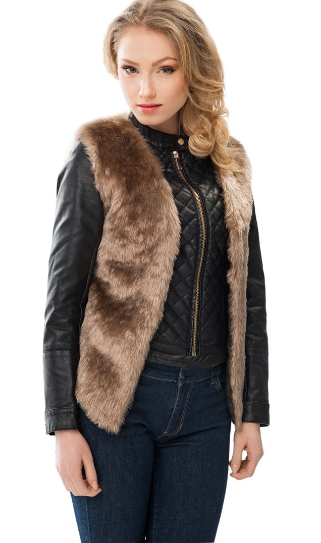 Women's fur vest brown size 40 - perfect for cold days