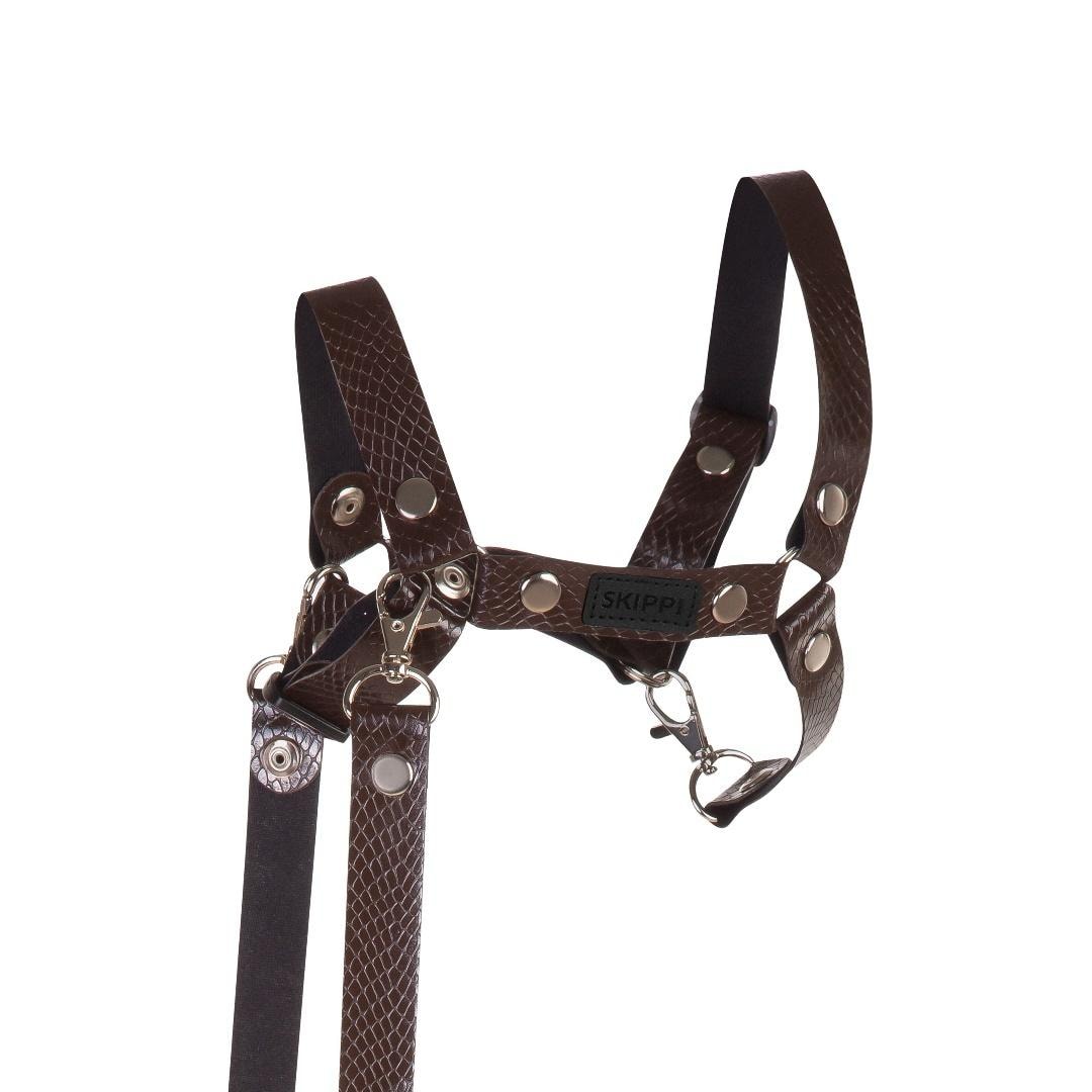 Handlosfera Halter for Hobby Horse - brown faux leather