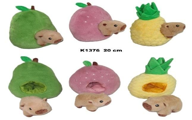 Capybara with fruit house 20 cm MIX - soft plush toy