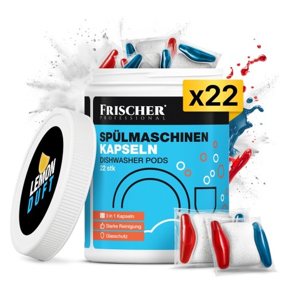Frischer 3in1 Dishwasher Tablets - 22 pieces for perfect cleanliness