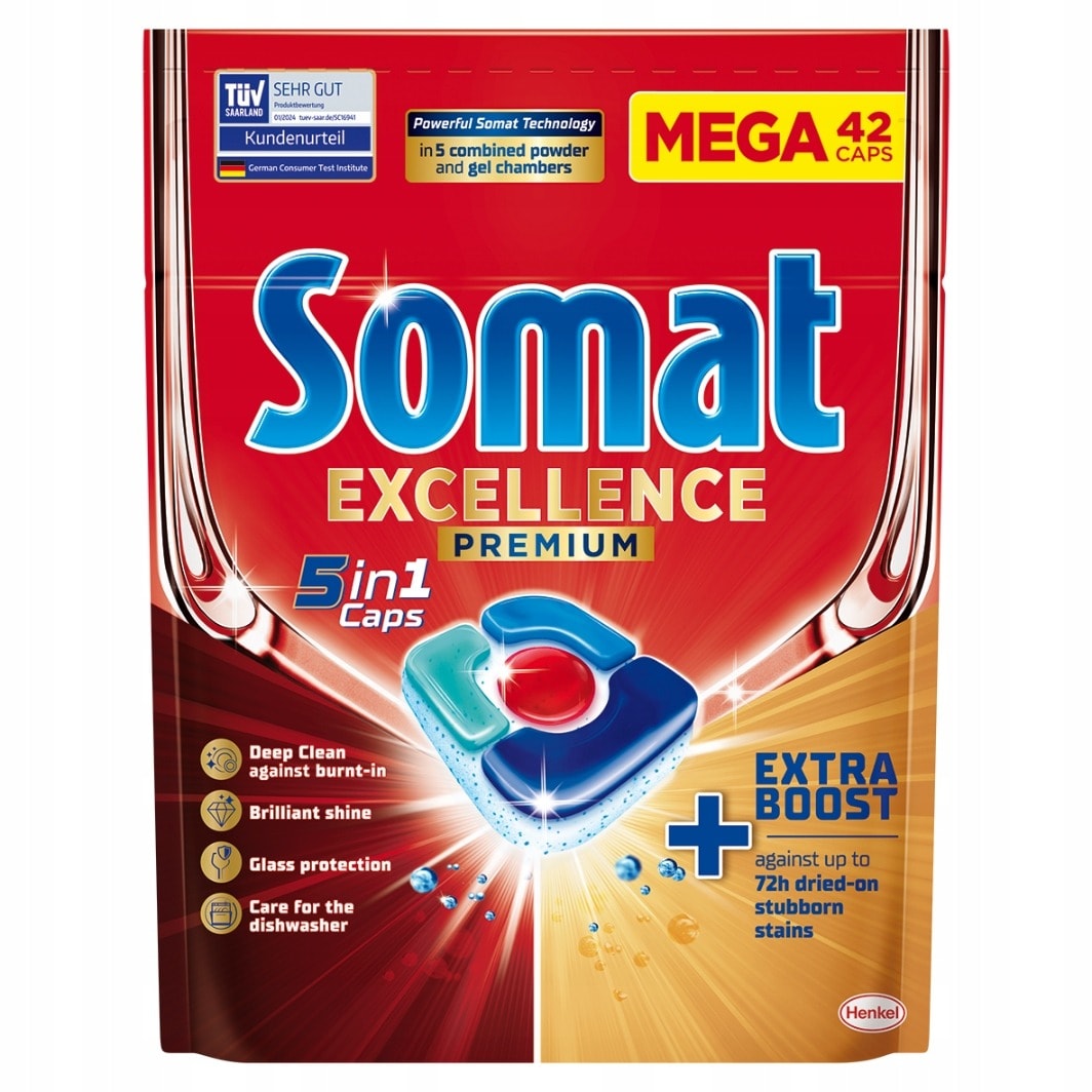 Somat Excellence 5in1 - Dishwasher Capsules 42 pieces for perfect cleanliness
