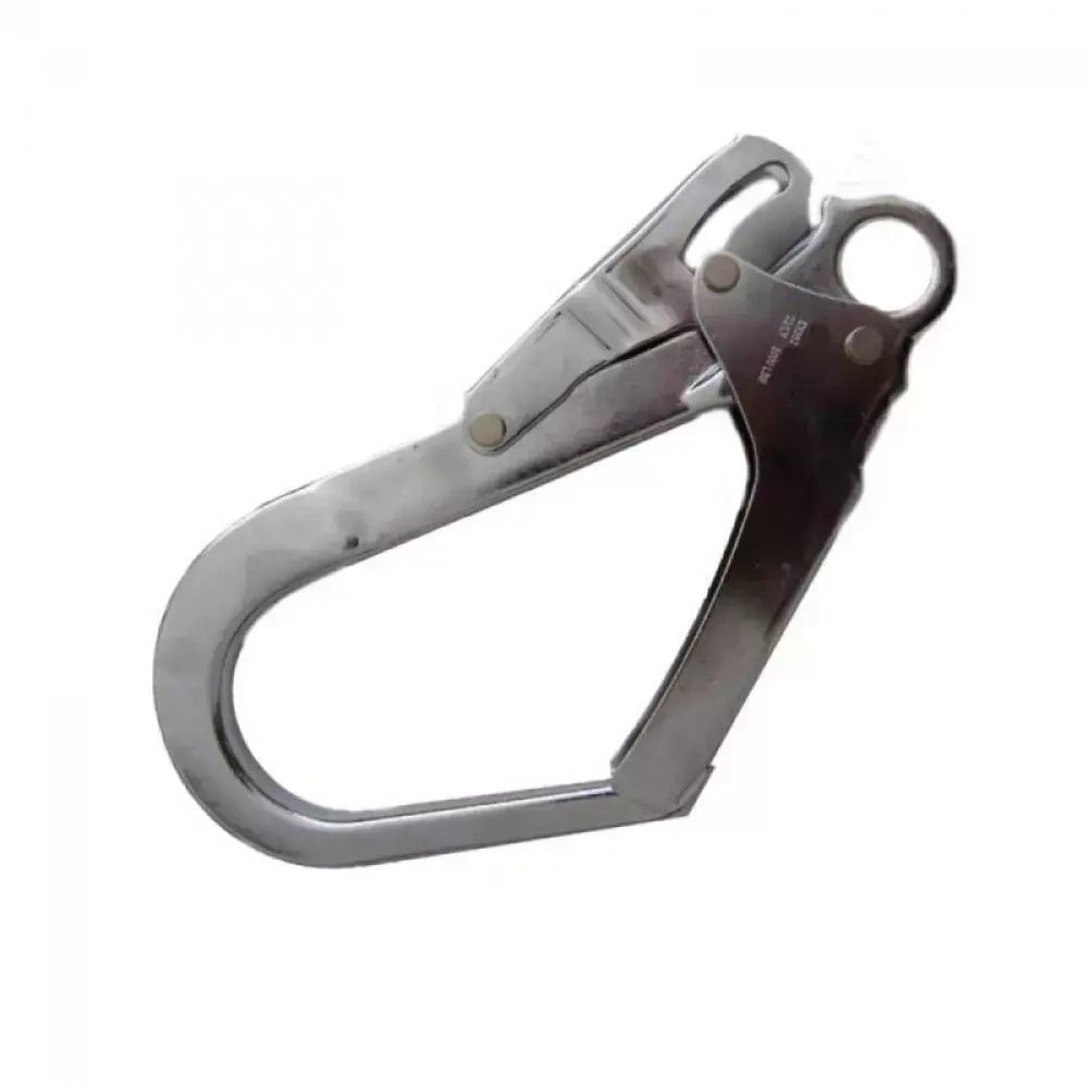 Steel carabiner with double lock 60mm opening - reliable