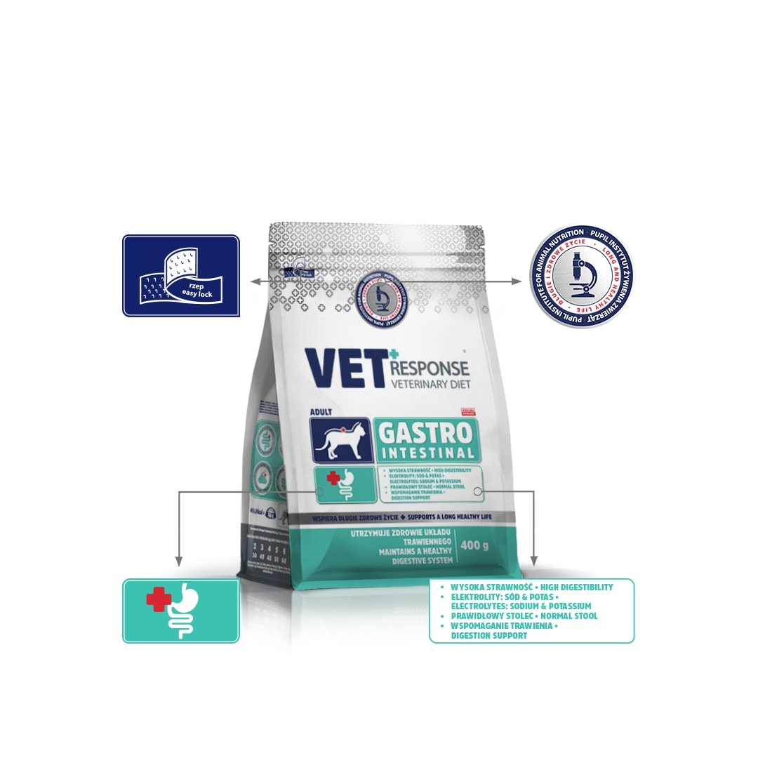 VET RESPONSE GASTROINTESTINAL - Diet food for cats with stomach problems 400g