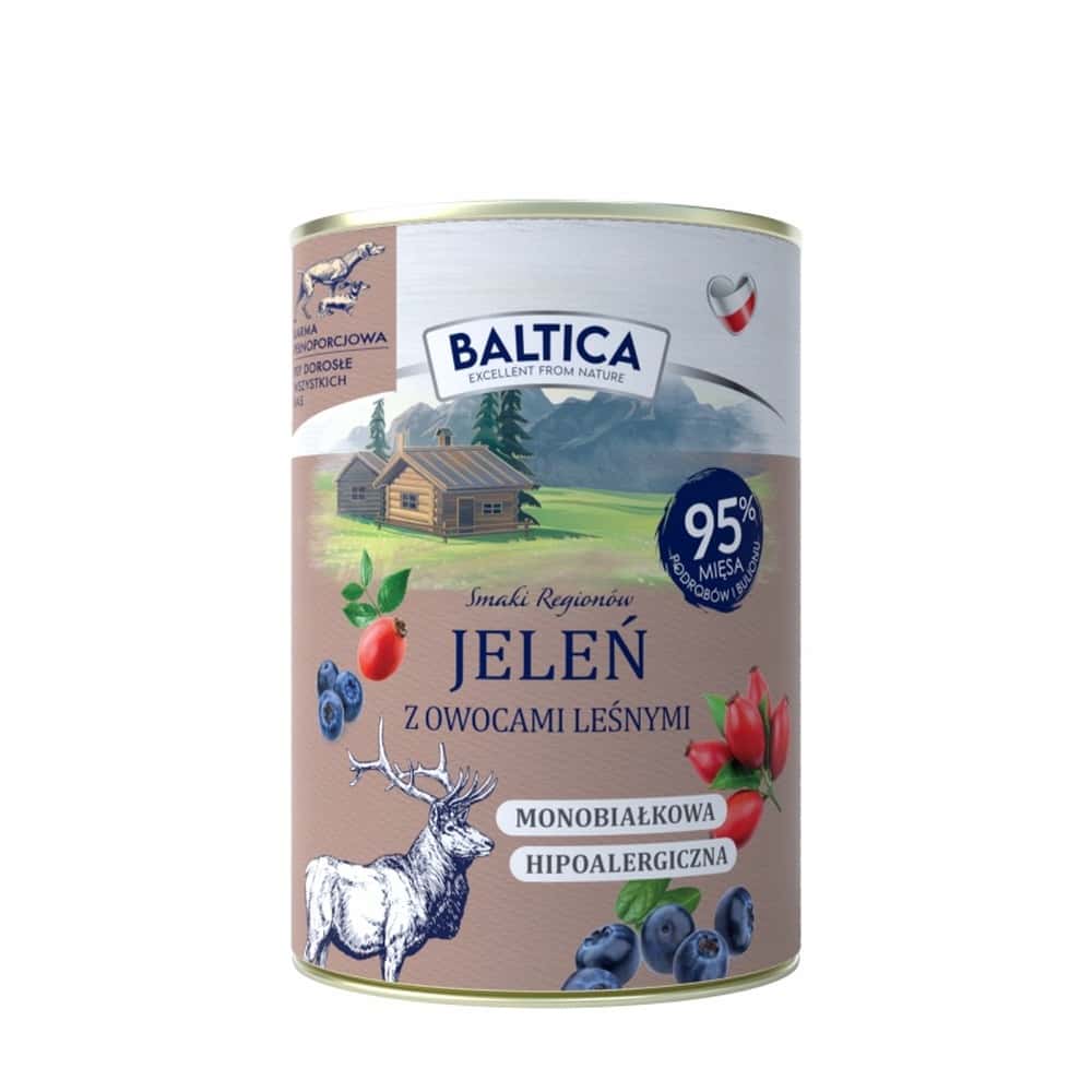 Baltica Smaki Regionów Deer with forest fruits - dog food 400g