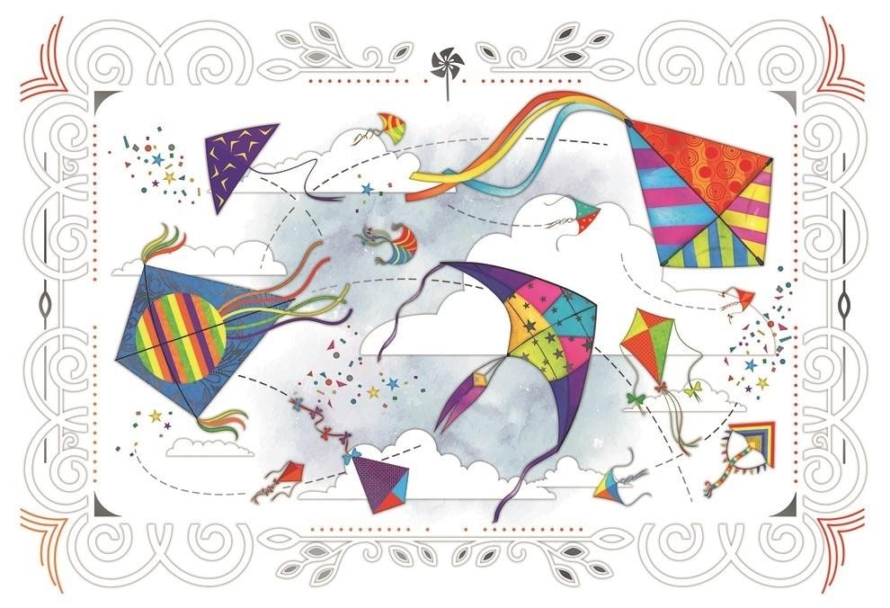 DaVinci Card 12x18cm + envelope Kites - perfect as a gift