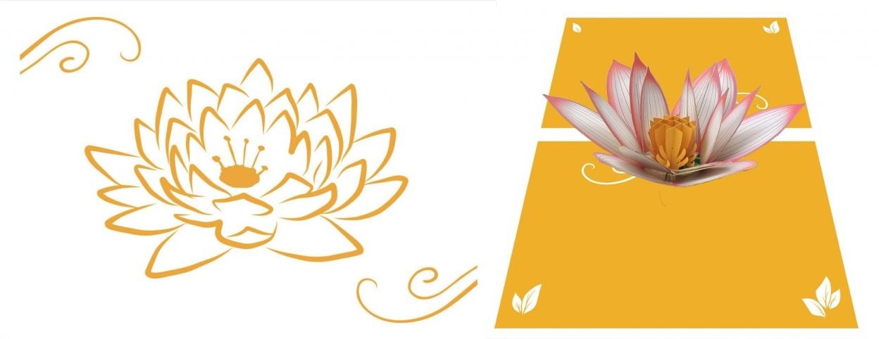 POP-UP Card Water Lily - Elegant gift for every occasion