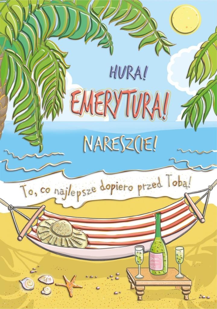 Henry Occasion Card A5 Retirement - Hammock: Gold Stamping, Embossing - perfect gift