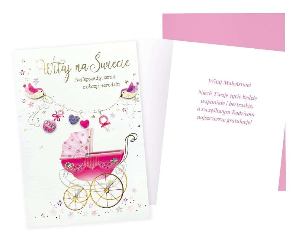 Kukartka Greeting Card B6 Birth of a girl - Charming gift for welcome