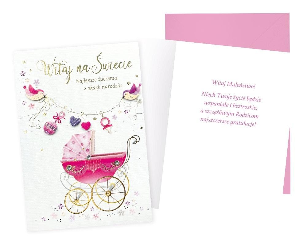 Kukartka Greeting Card B6 Birth of a girl - Charming gift for welcome