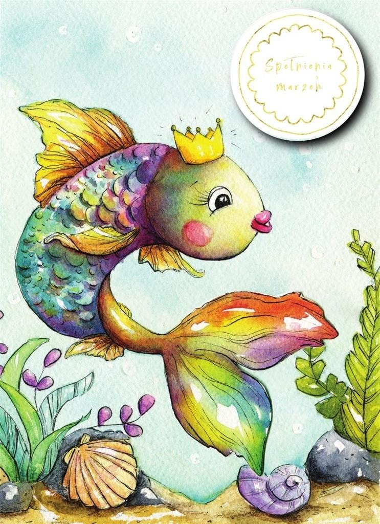 B6 Greeting Card with Tag - Fish - ideal as a gift