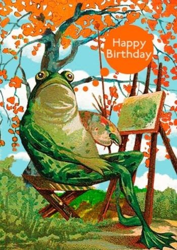 Madame Treacle Birthday card B6 with envelope Frog painter