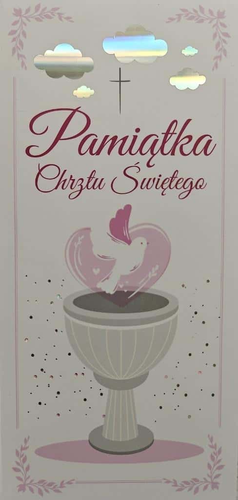 YEKU Baptism card for a girl - keepsake for years