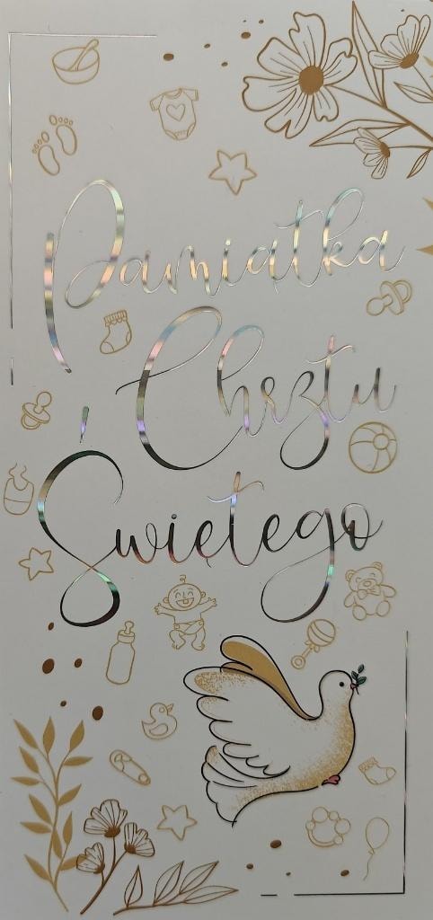 Christening Card - Classic with Holographic Gold Foil and Greetings