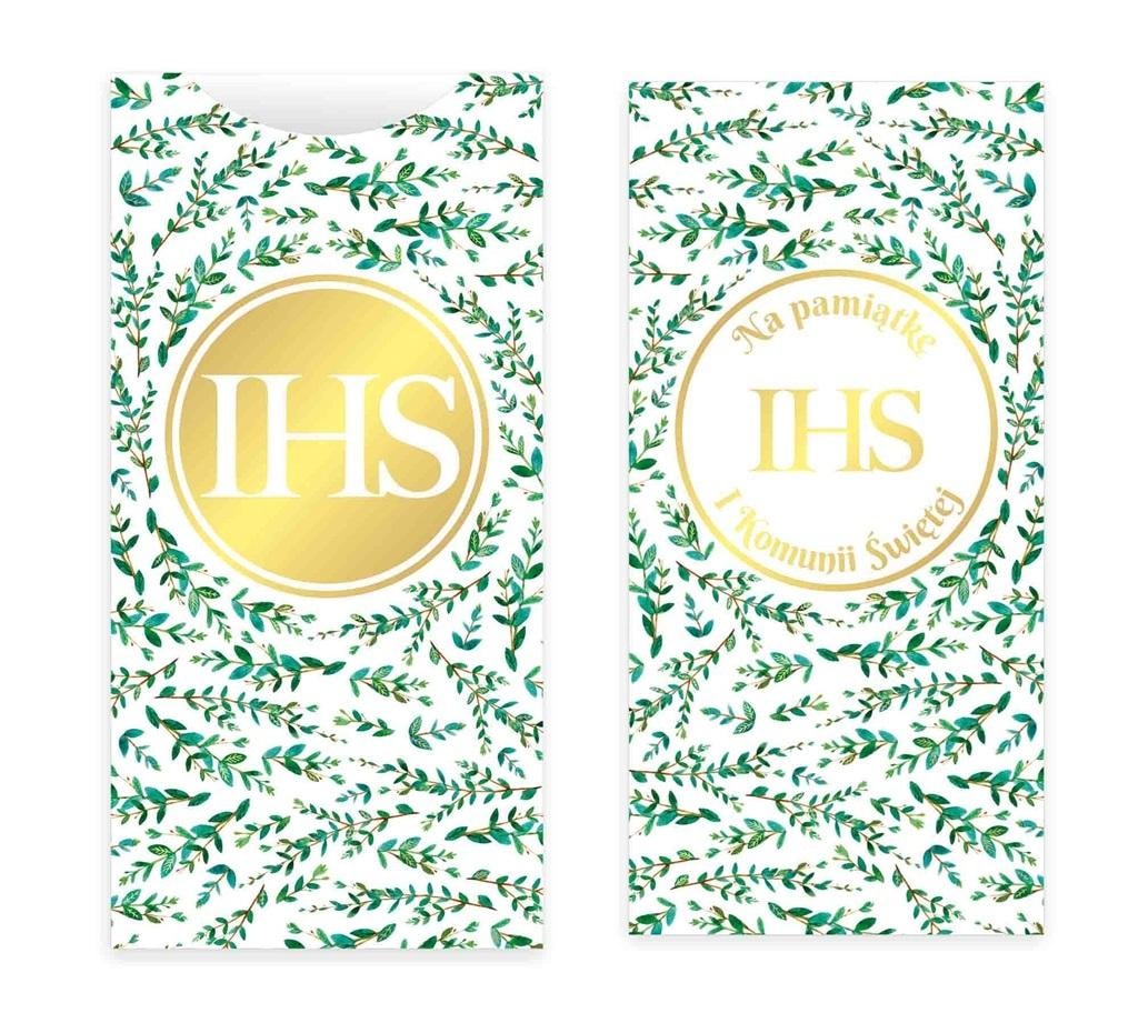 DL Communion Card. Leaves - First Holy Communion keepsake