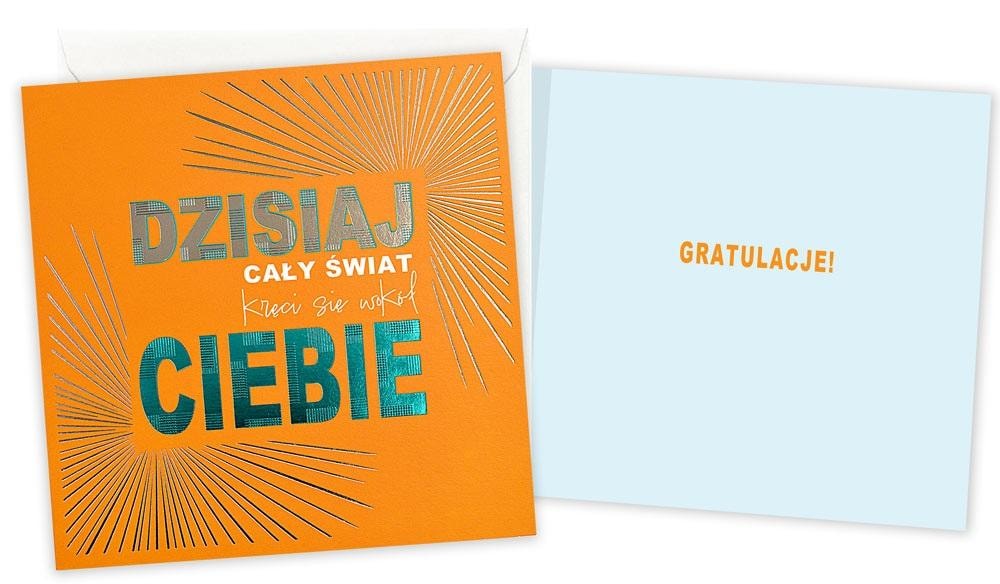 Kukartka Greeting card Congratulations The world revolves around you - Unique keepsake