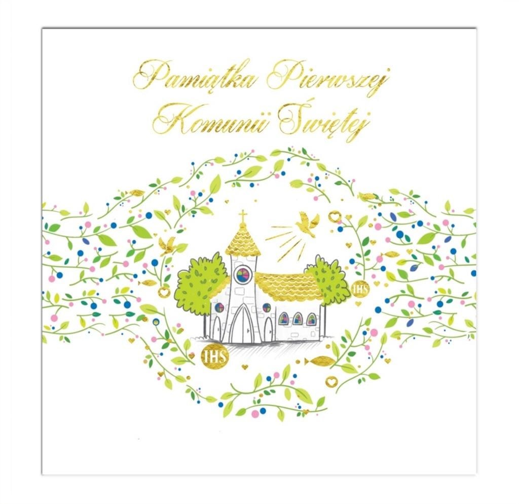Karnet KW Communion. Church - elegant greeting card