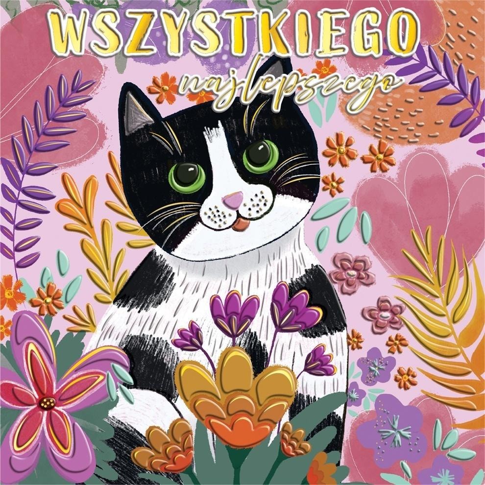 Card KW Cat purple - perfect for a gift