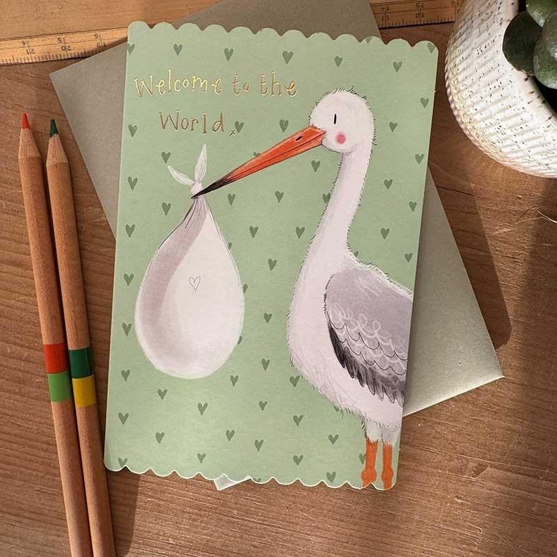 Alex Clark Greeting card Birth Stork - perfect gift for parents