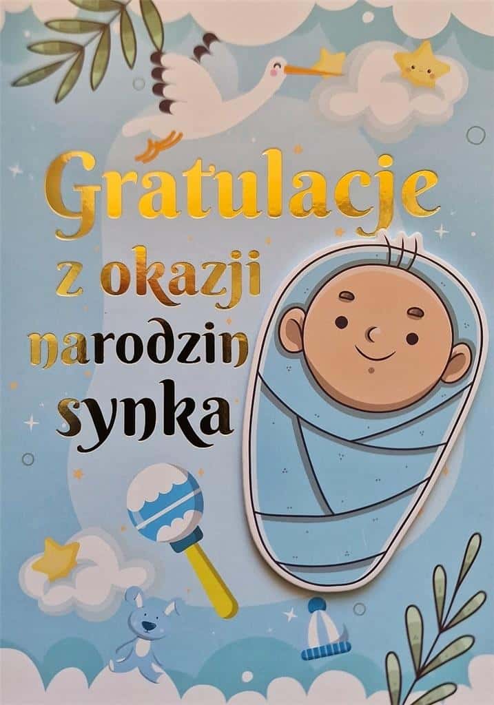 YEKU Greeting Card Birth of a Boy - perfect addition to a gift