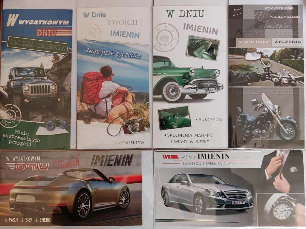 Panorama Greeting card for men's name day DL + envelope Panorama mix