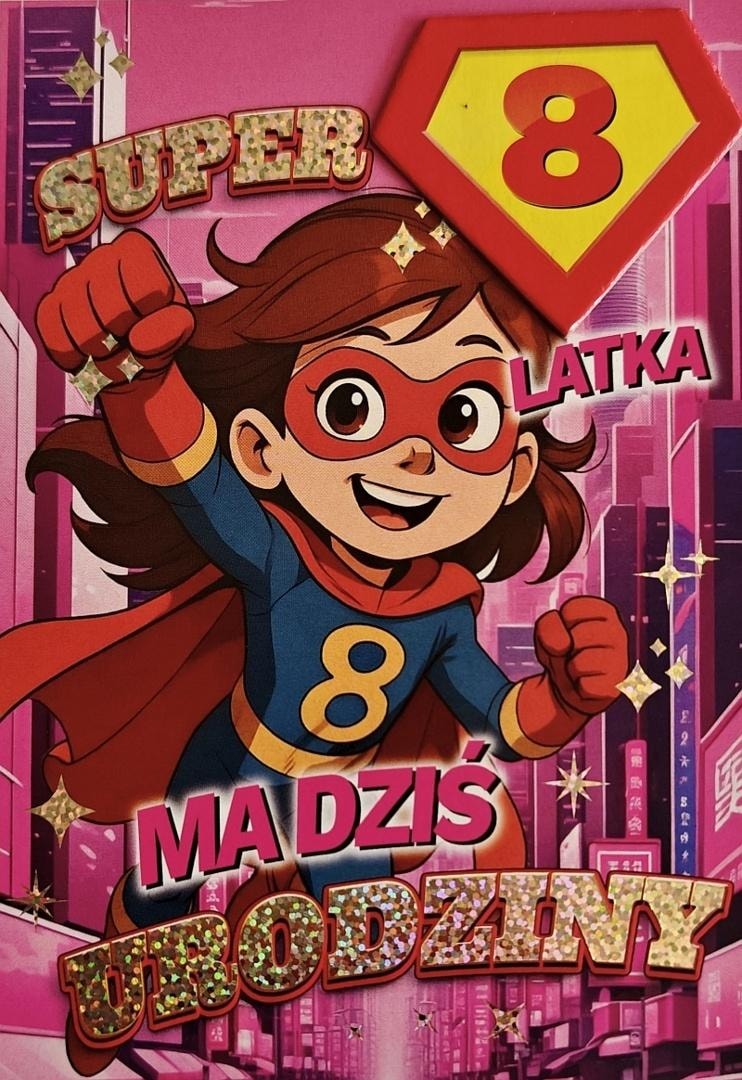 YEKU Birthday Card 8 years - Superhero - perfect gift
