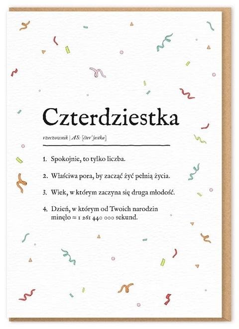 Nadwyraz.com Birthday Card Fortieth - perfect gift