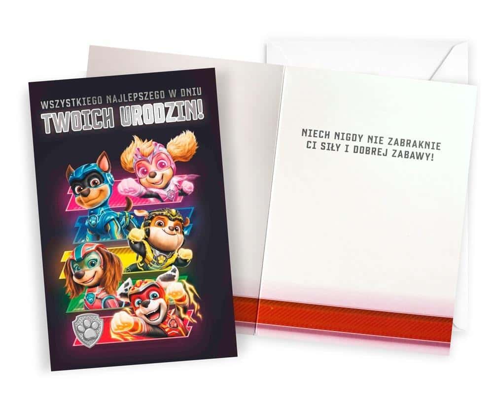 Kukartka Birthday card Paw Patrol - perfect for a gift