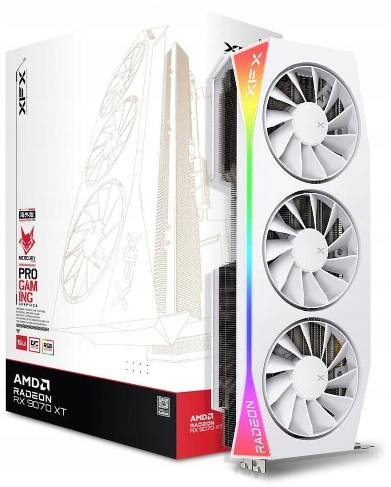 XFX Mercury Radeon RX 9070 XT OC White G RGB - 16 GB Graphics Card