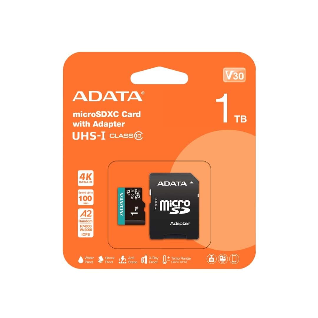 ADATA 1 TB MicroSDXC UHS-I Class 10 - fast memory card for your device