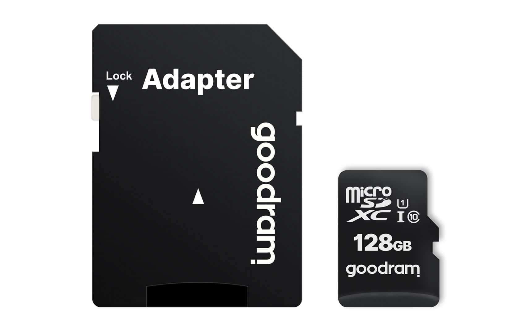 GoodRam Memory Card 128GB Class 10 with Adapter - reliable data storage