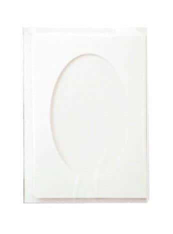 Passepartout card + envelope white 5pcs - elegant set