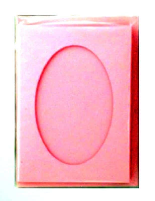 Passepartout card + light pink envelope - set of 5