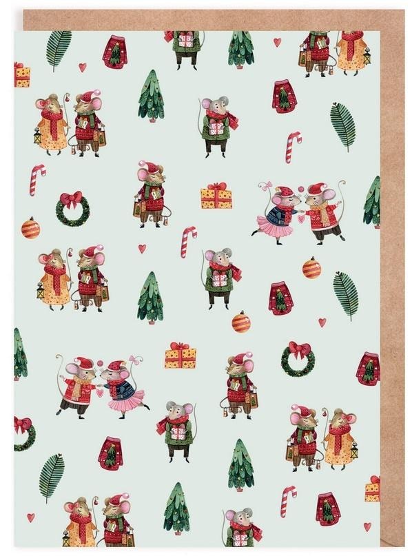 Cardie Christmas card with Mice, eco envelope - ideal for wishes