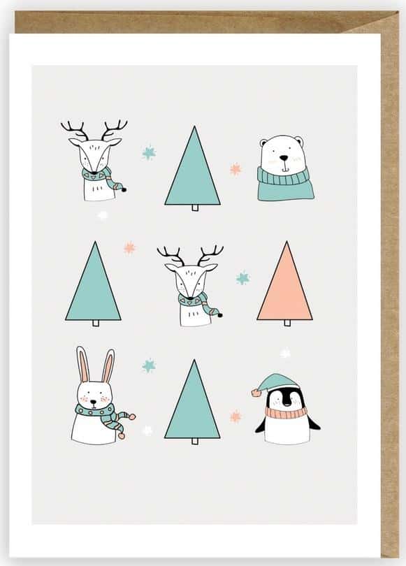 Cardie Christmas Card Winter Animals Eco - perfect for Christmas
