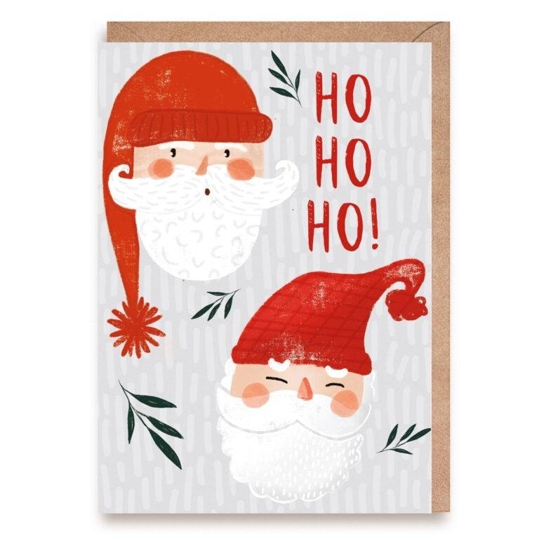 Cardie Christmas Card Ho Ho Ho! with Santa Claus - perfect for a Christmas gift