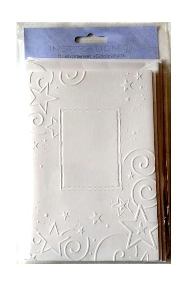 Galeria Hobby Greeting cards with star embossing - set of 5 with envelopes