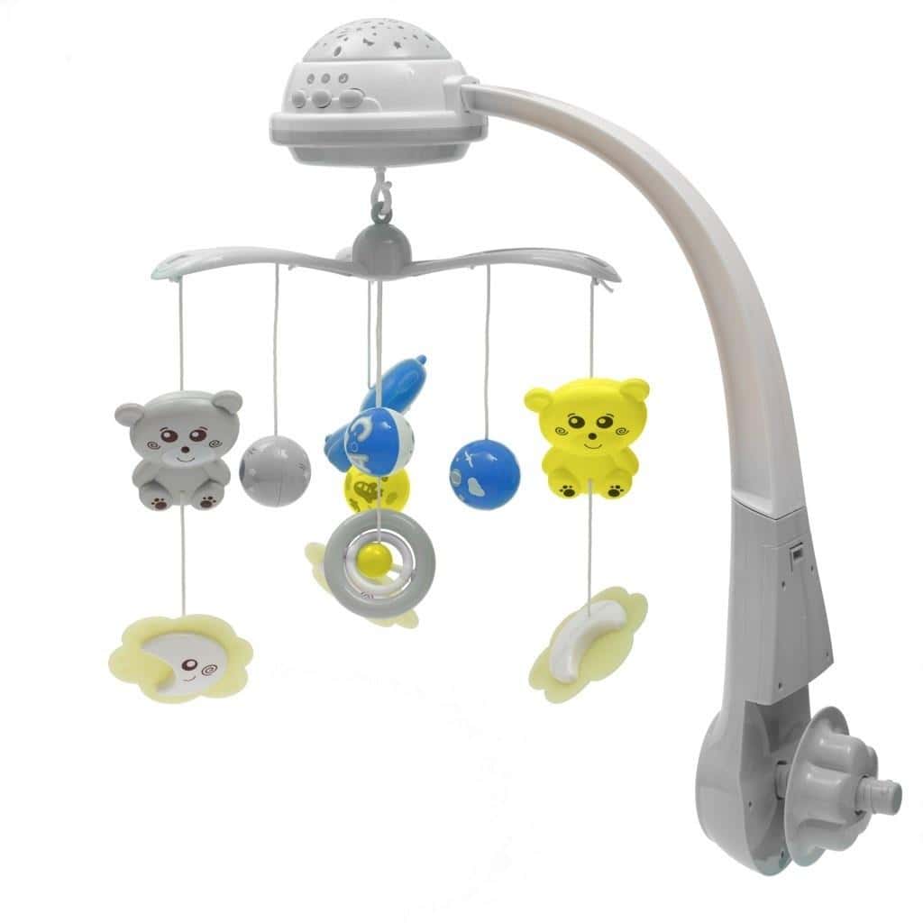 Baby Mix plastic carousel with projector gray - perfect for sleeping