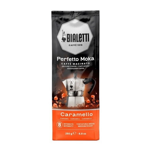 Bialetti Perfetto Moka Carmello - Ground Coffee 250g, ideal for Moka