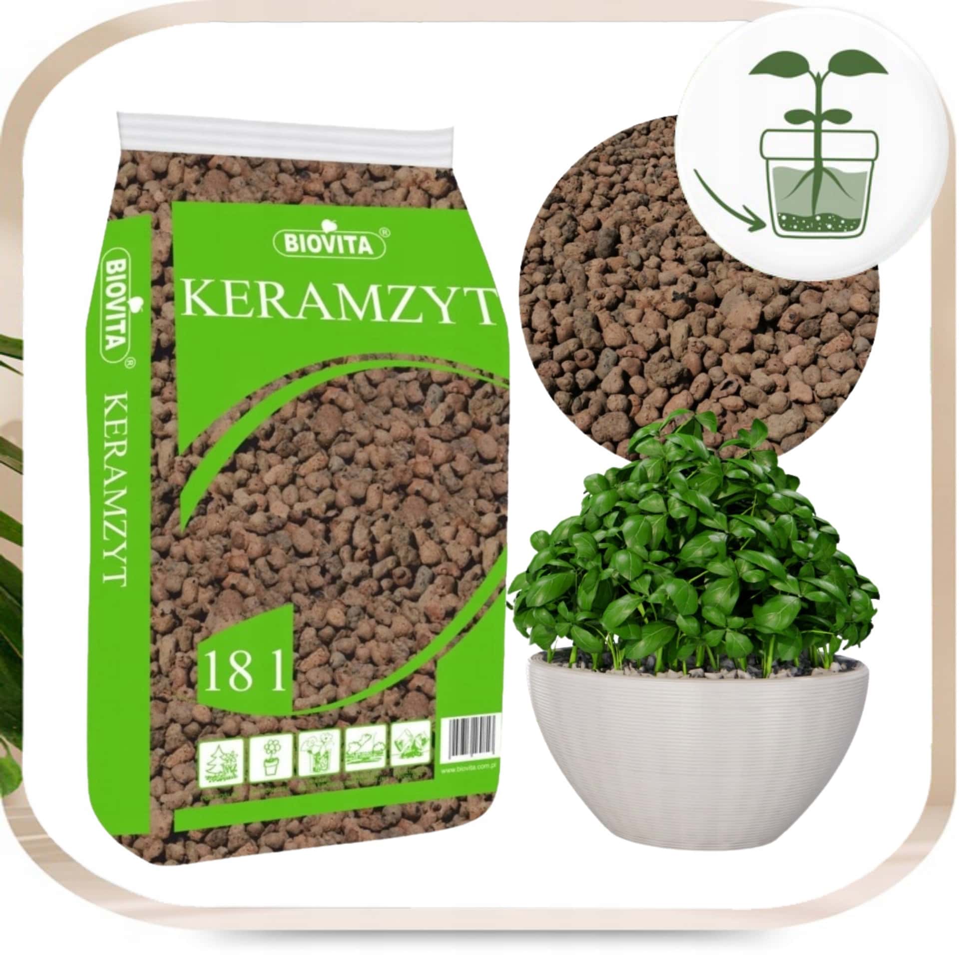 Horticultural drainage expanded clay aggregate 5–20 mm 3 liters