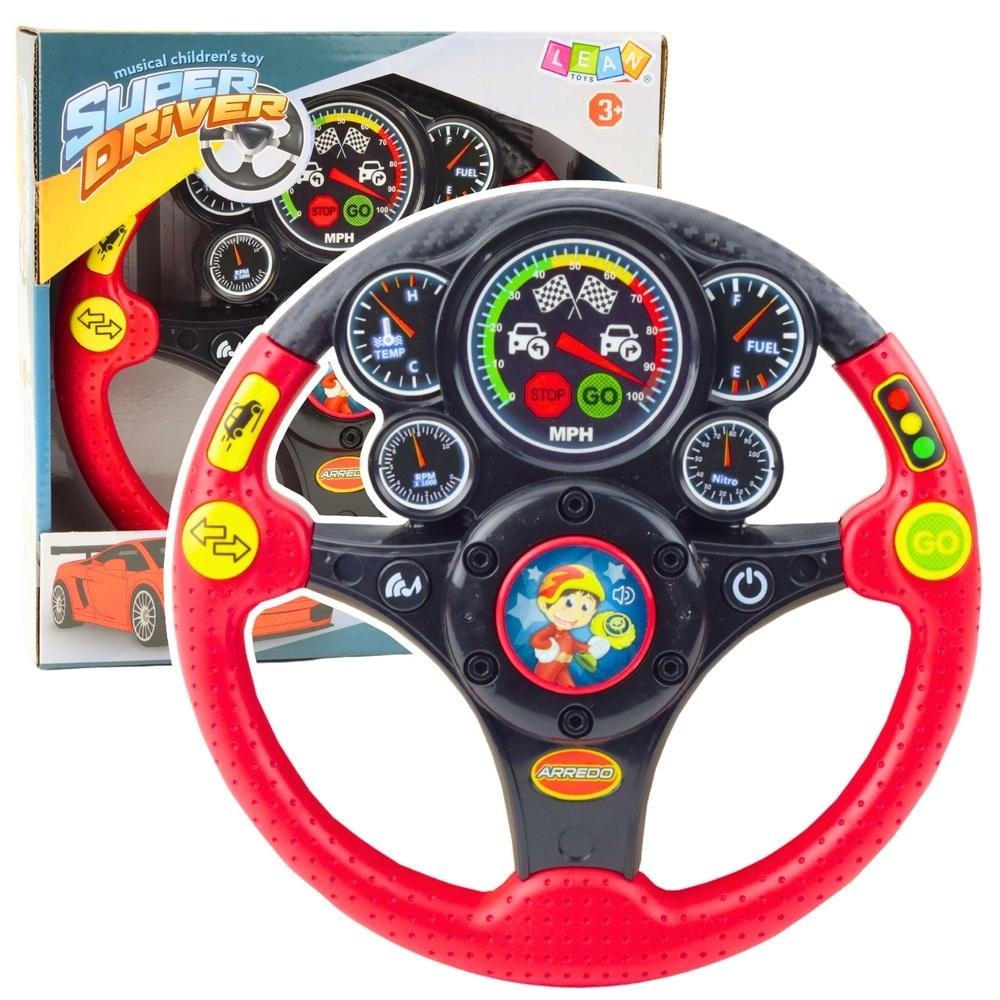 Interactive Steering Wheel - light, sound, vibration - for little drivers