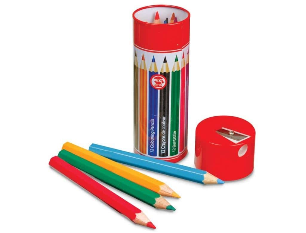 One for Fun Pocket crayons with sharpener 12 colors - perfect for drawing on the go