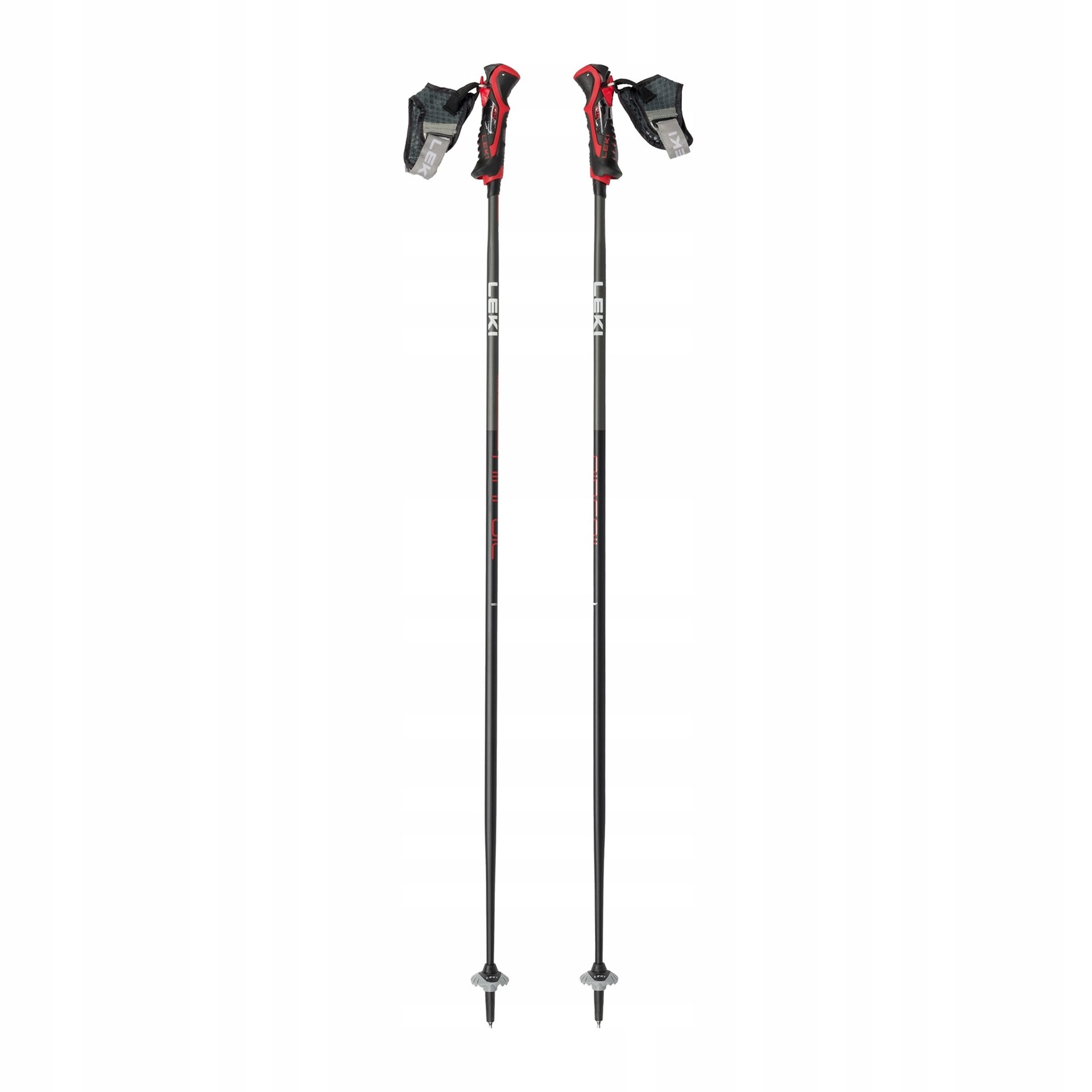 LEKI Ski Poles 3D Airfoil - black/red 135 cm for every skier